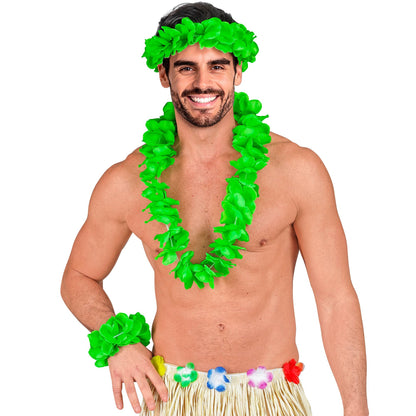 "GRÜNES HAWAII-SET" (Halskette, Sitrnband, Armband) – Ansicht 5