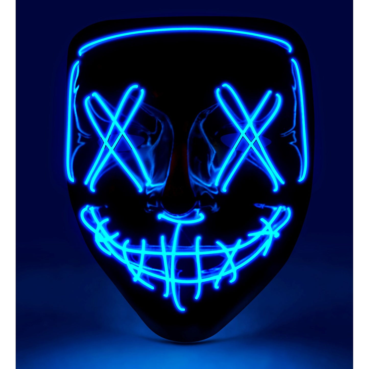 "GRUSELIGE BLAUE LED-MASKE" – Vorderansicht