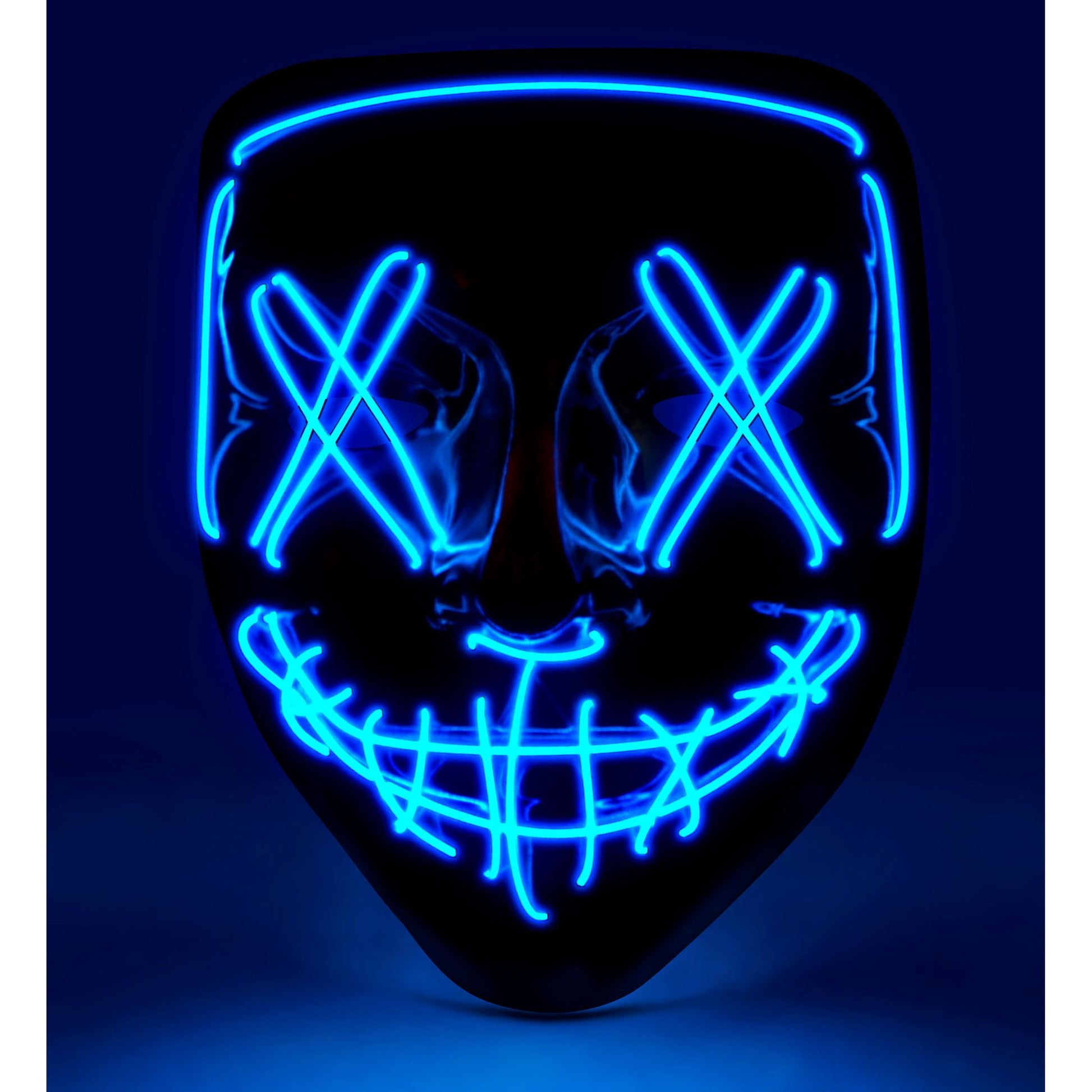 "GRUSELIGE BLAUE LED-MASKE" – Vorderansicht