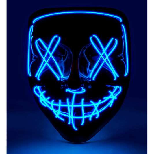 "GRUSELIGE BLAUE LED-MASKE" – Vorderansicht