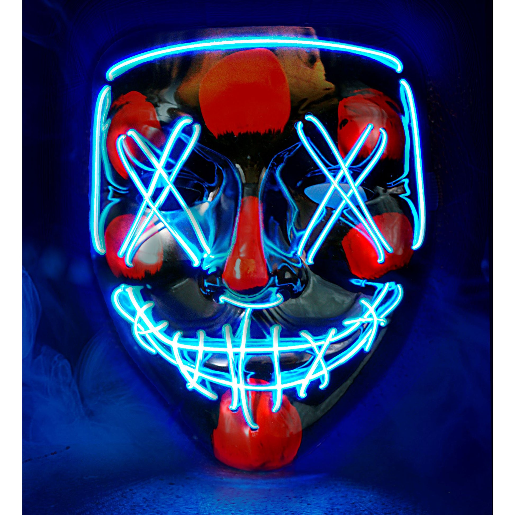 "GRUSELIGE BLAUE LED-MASKE" – Detailansicht