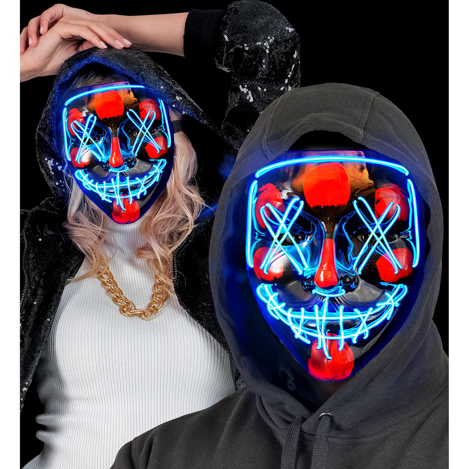 "GRUSELIGE BLAUE LED-MASKE" – Ansicht 3