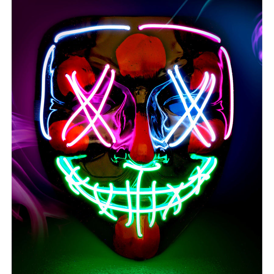 "GRUSELIGE FARBIGE LED-MASKE" – Detailansicht
