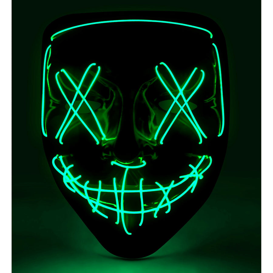 "GRUSELIGE GRÜNE LED-MASKE" – Vorderansicht