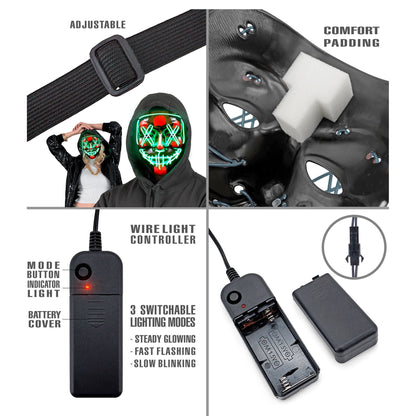 "GRUSELIGE GRÜNE LED-MASKE" – Ansicht 4