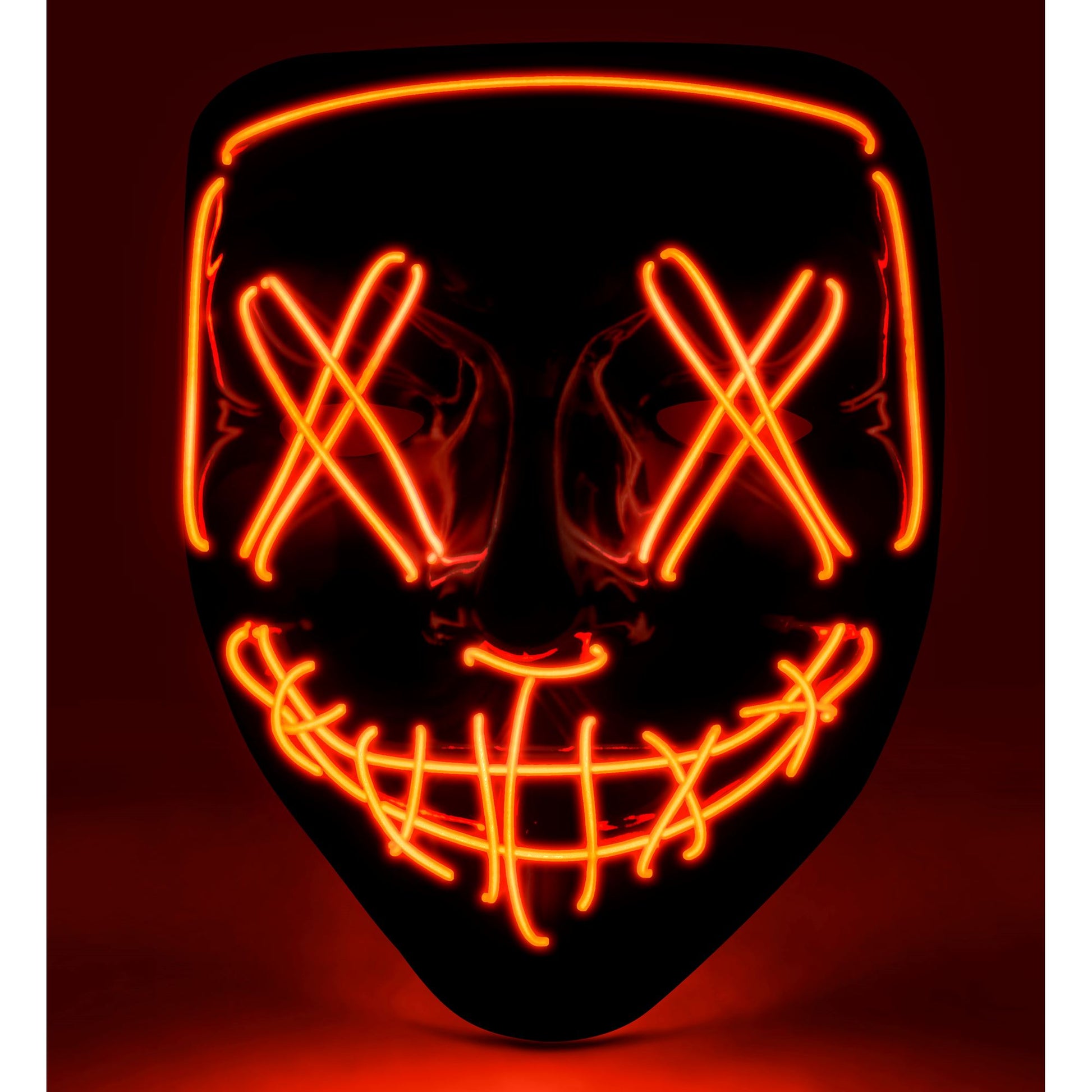 "GRUSELIGE ROTE LED-MASKE" – Vorderansicht