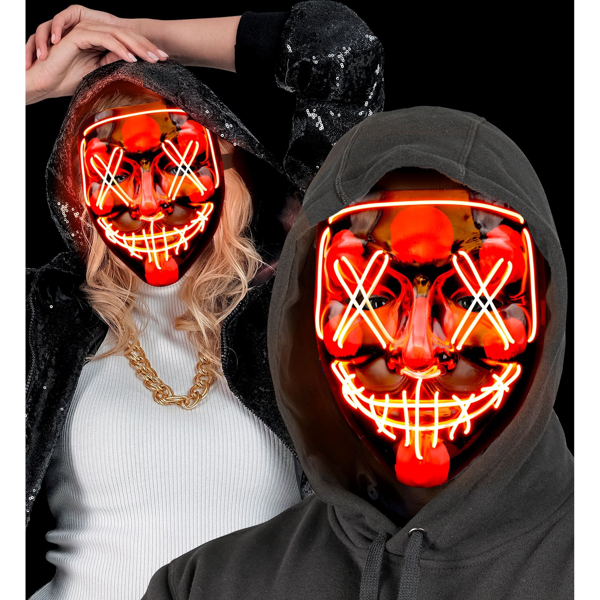 "GRUSELIGE ROTE LED-MASKE" – Ansicht 3