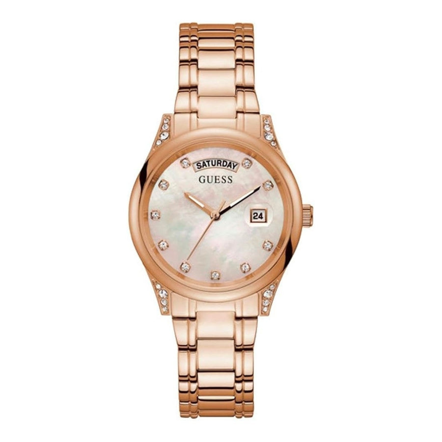 GUESS AURA GW0047L2 Day & Date Armbanduhr 36 mm Gold