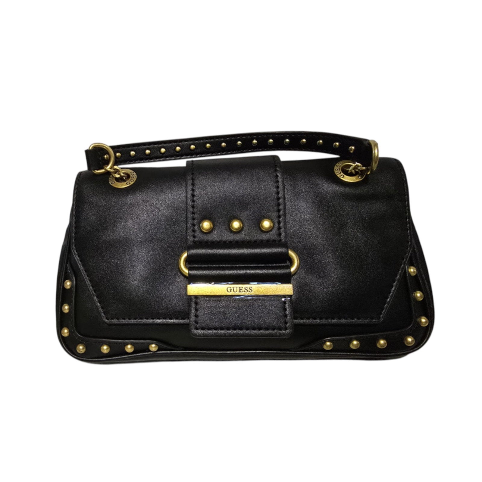 Guess Guess, Belle, Kunstleder, Gürtel, Magnetclip, Textil-Umhängetasche, Schwarz, VG774421, 29 x 15 x 4 cm, Für Frauen Regul