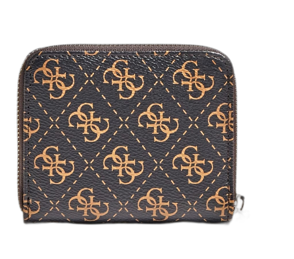 Guess, Kamryn, Textilbrieftasche, SLG Kleiner Reißverschluss, Braun, Für Frauen