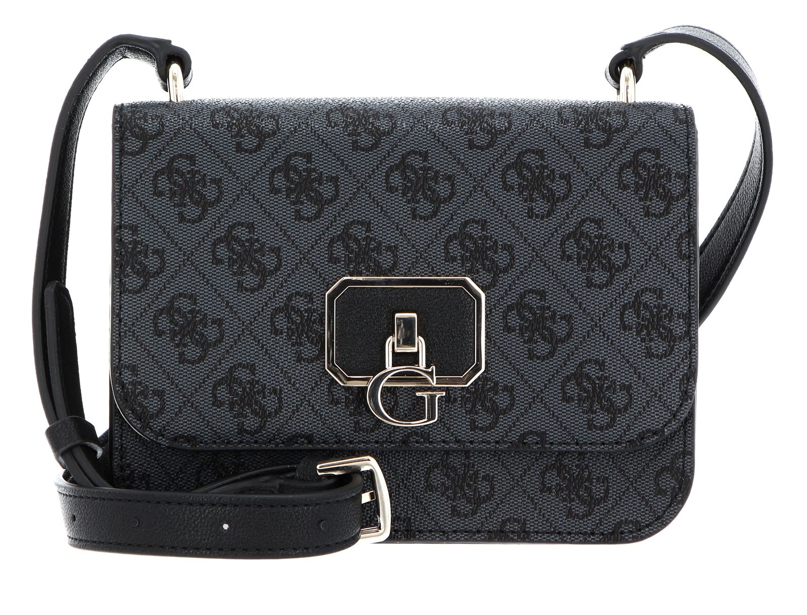 Guess Guess, Noelle, Gürtel, Magnetclip, Textil-Umhängetasche, Schwarz, 14 x 18,5 x 7 cm, Für Frauen Regular