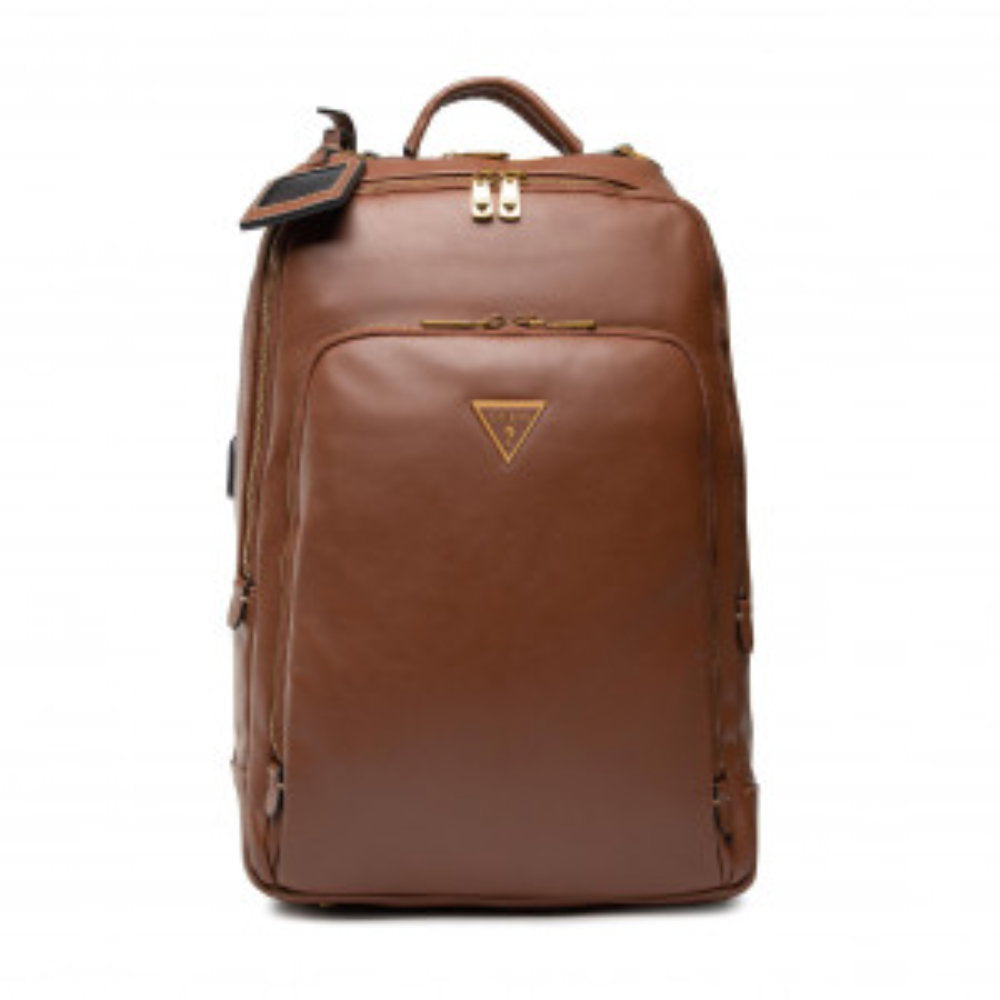 Guess, Scala, Kunstleder, Textilrucksack, Braun, Für Männer, 27,5 x 42,5 x 13 cm