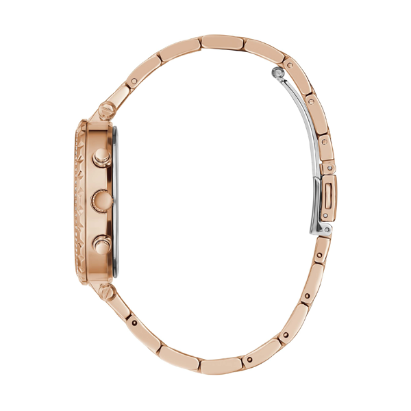 GUESS SOLSTICE GW0403L3 Chronograph Damen Armbanduhr Gold 37 mm – Detailansicht