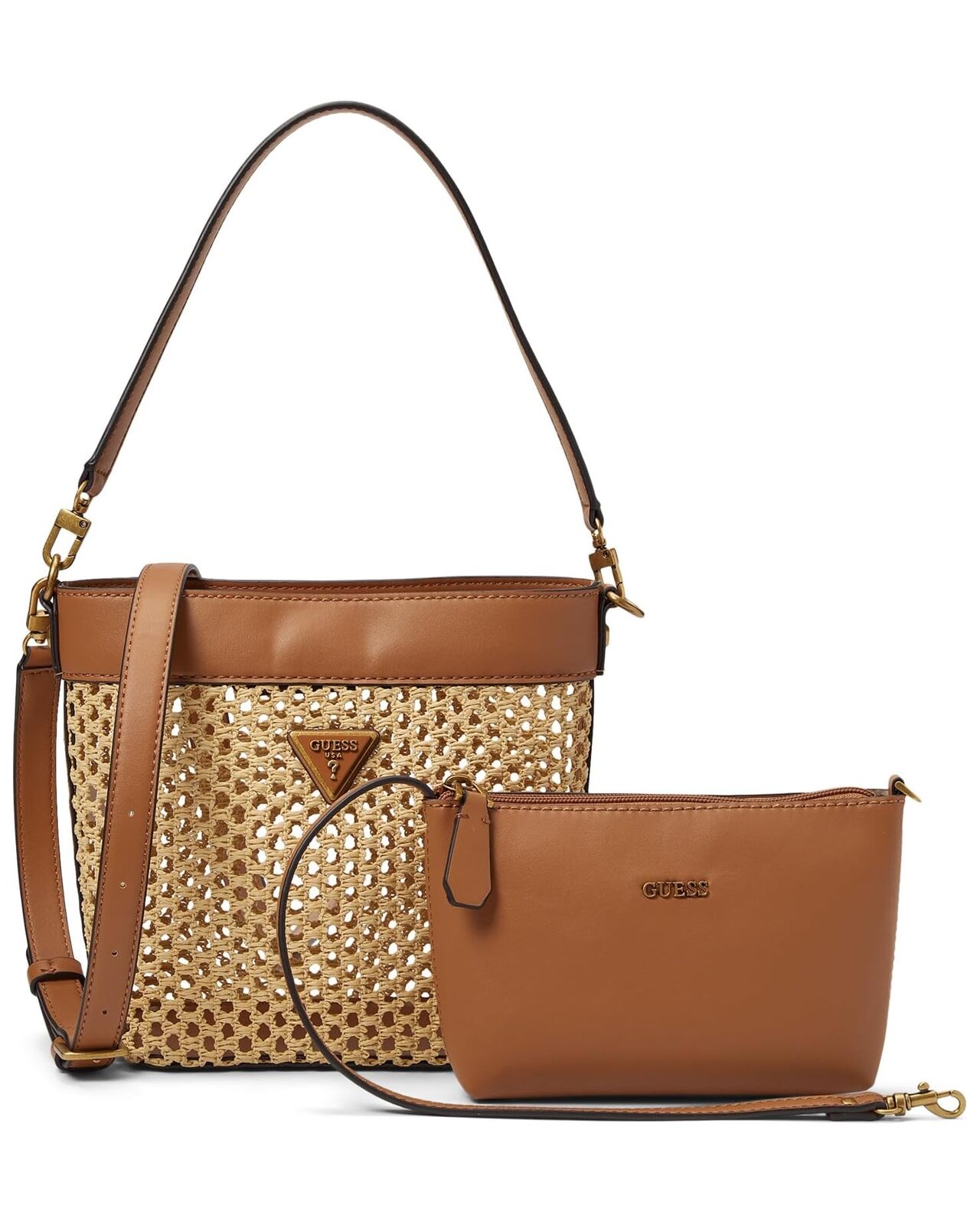 Guess, Vikky, Textiltasche, Tragetasche, Cognac, Für Frauen