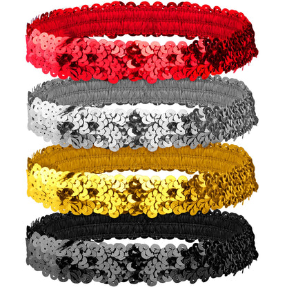 "HAARBAND AUS PAILLETTEN" in 4 Farben sort – Vorderansicht