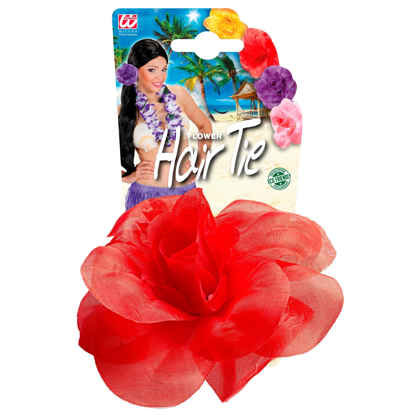 "HAARGUMMI MIT ROTER BLUME" – Detailansicht