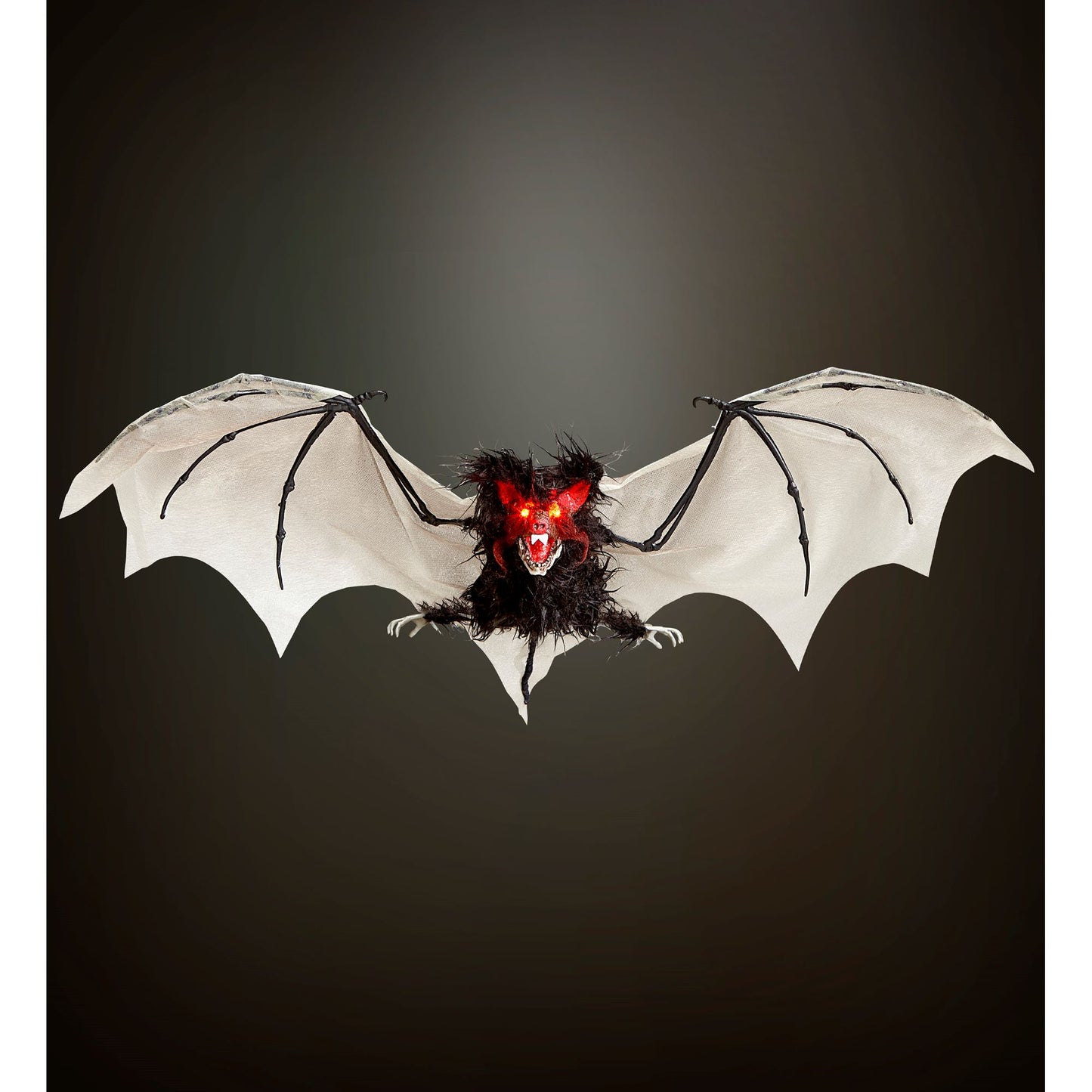 "HAARIGE FLEDERMAUS MIT PULSIEREND BLINKENDEN LED AUGEN" 89 cm – Ansicht 3