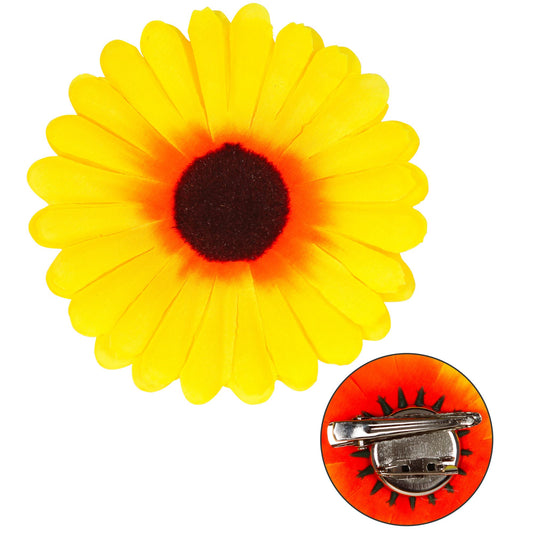 "HAARKLAMMER & BROSCHE SONNENBLUME" – Vorderansicht