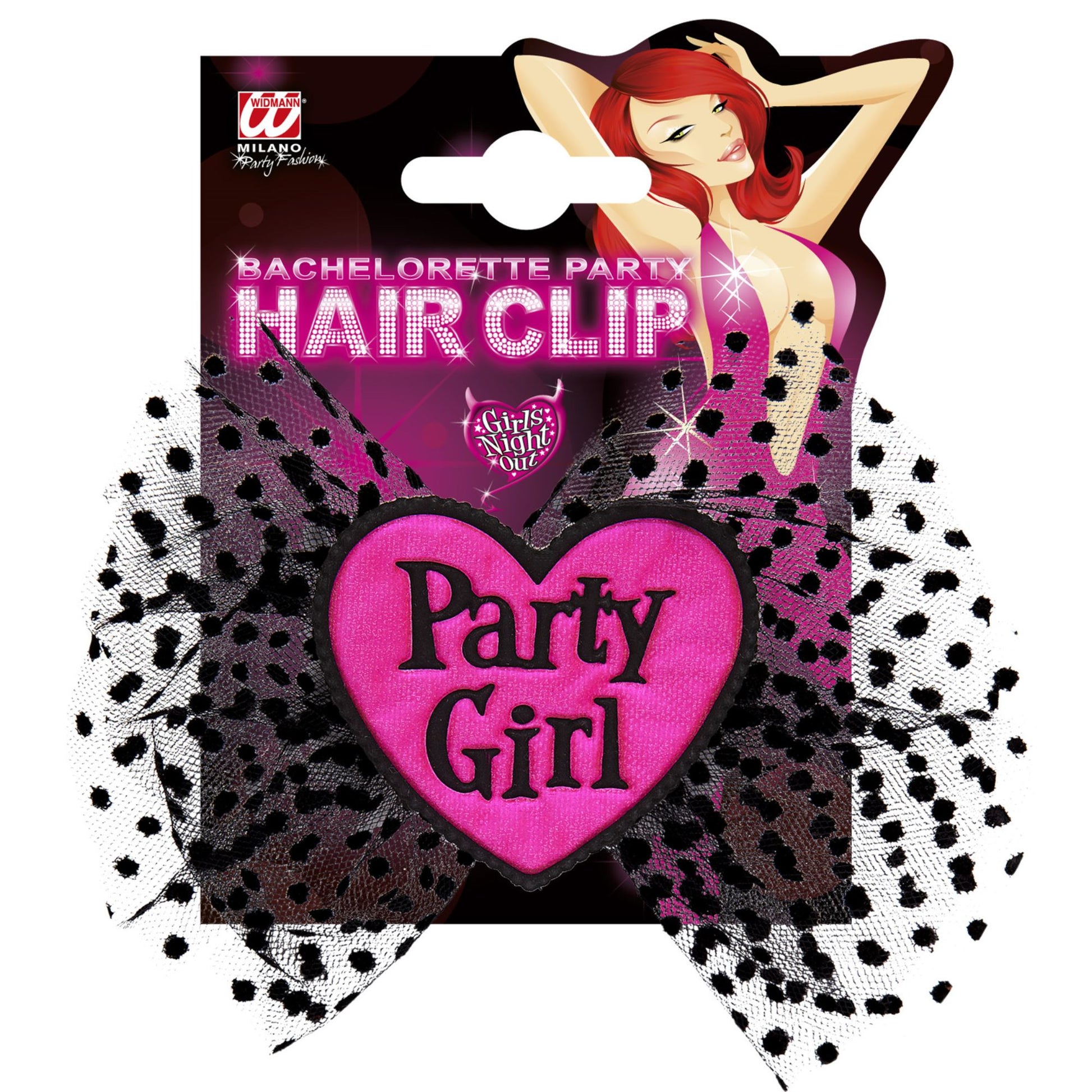 "HAARKLAMMER PARTY GIRL" – Detailansicht