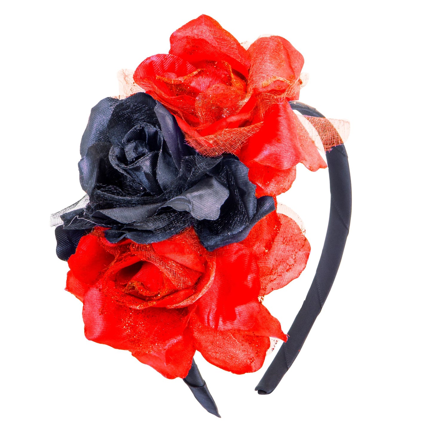 "HAARREIF MIT 3 ROSEN - SCHWARZ + ROT UND " – Vorderansicht