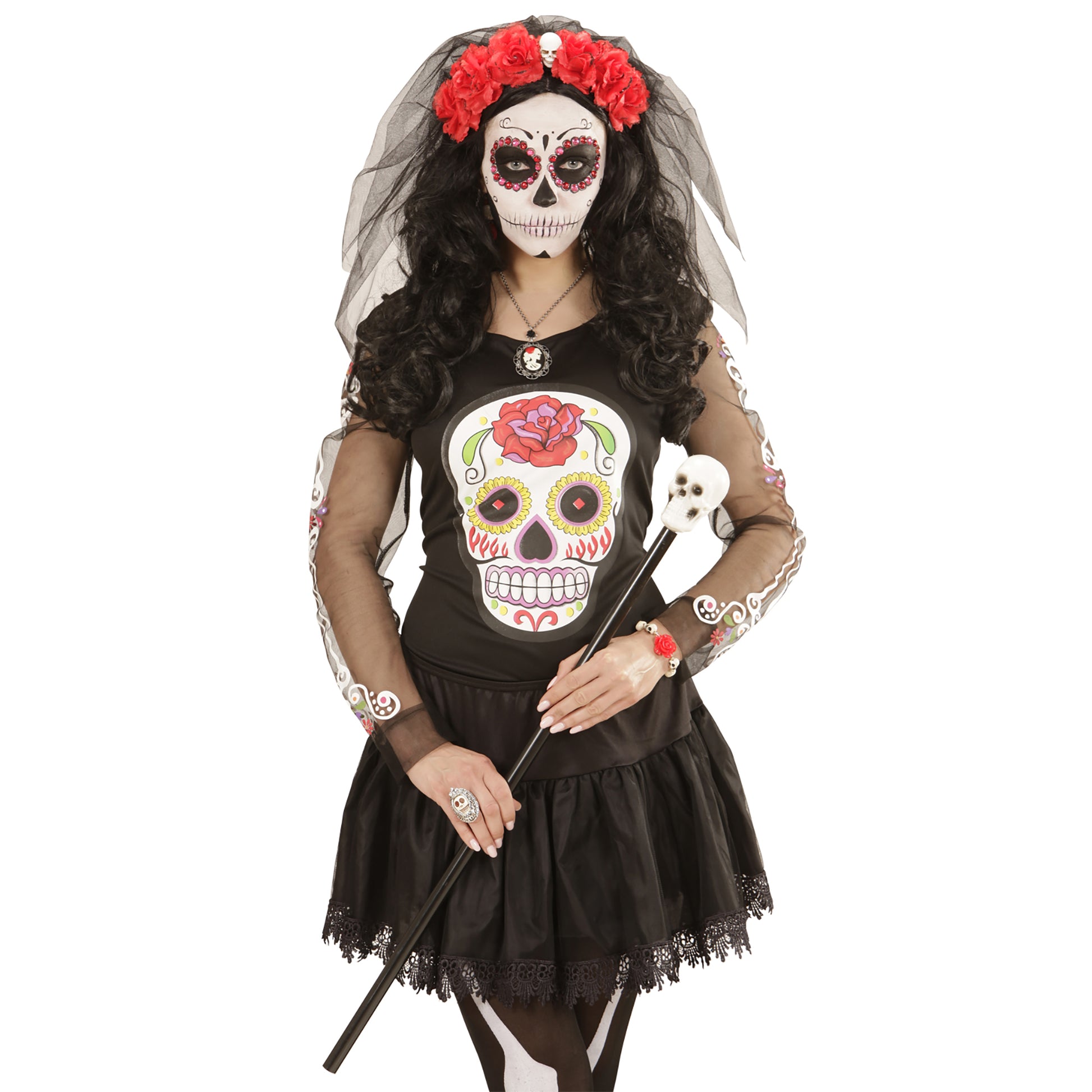 "HAARREIF MIT 6 ROTEN ROSEN, TOTENKOPF UND SCHLEIER" – Ansicht 4