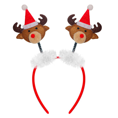 "HAARREIFEN RENTIER MIT WEIHNACHTSMANNMÜTZE" – Vorderansicht
