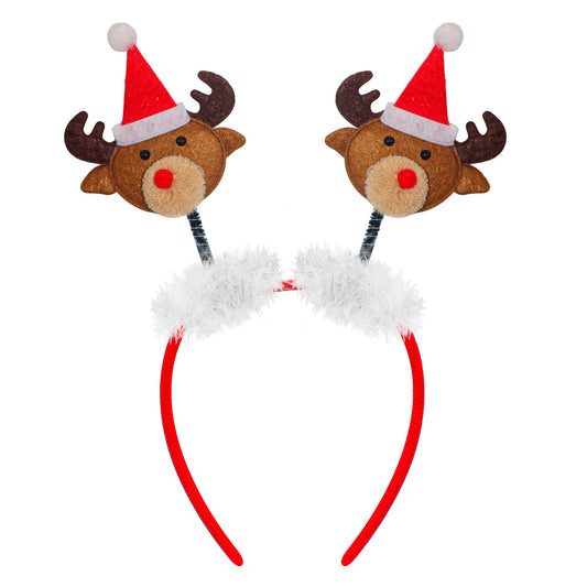 "HAARREIFEN RENTIER MIT WEIHNACHTSMANNMÜTZE" – Vorderansicht