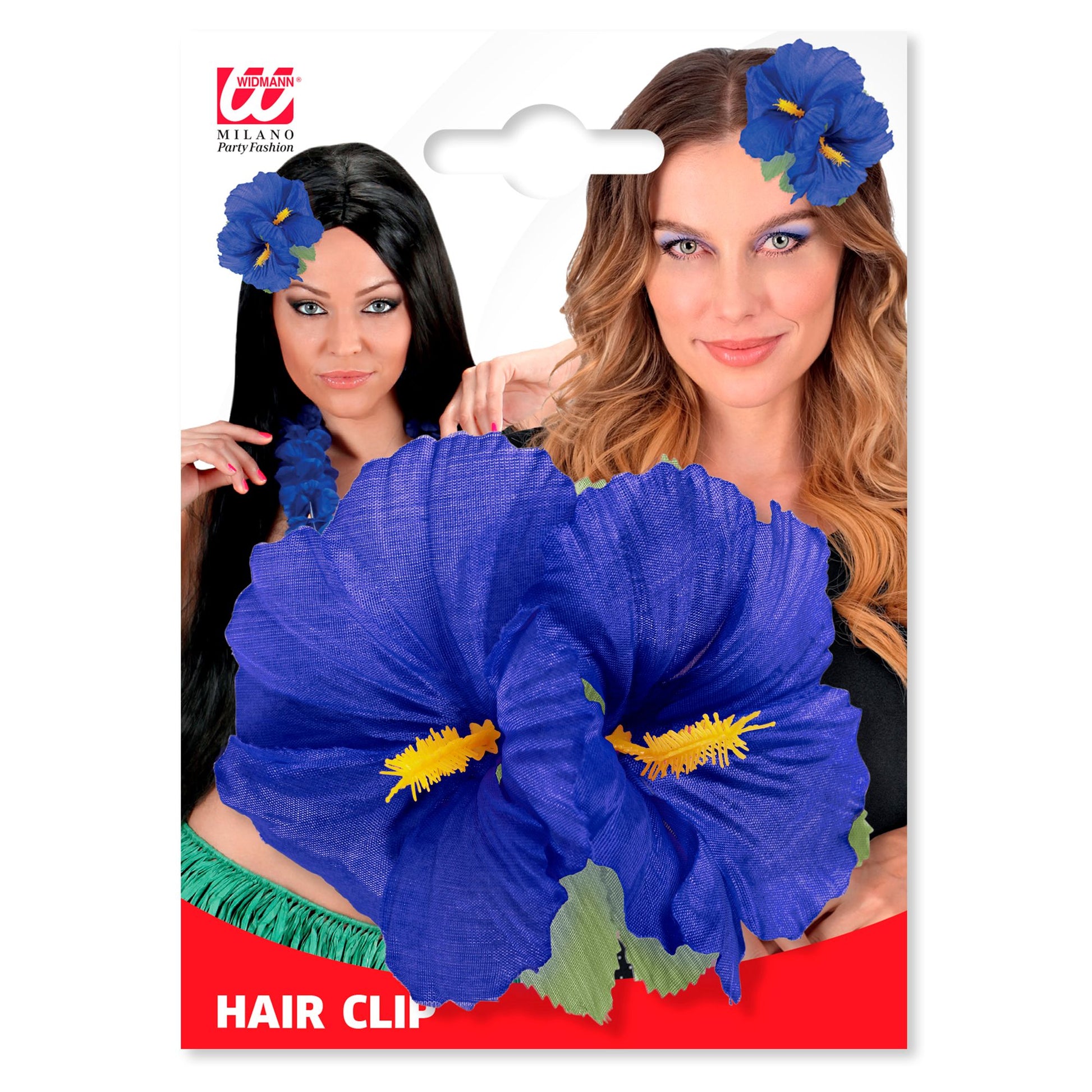 "HAARSPANGE MIT 2 BLAUEN HIBISKUSBLUMEN" – Ansicht 3