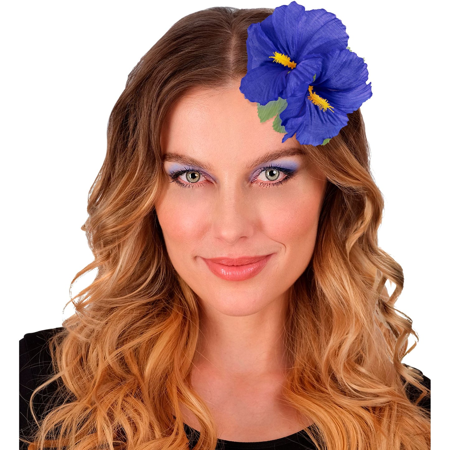 "HAARSPANGE MIT 2 BLAUEN HIBISKUSBLUMEN" – Ansicht 4
