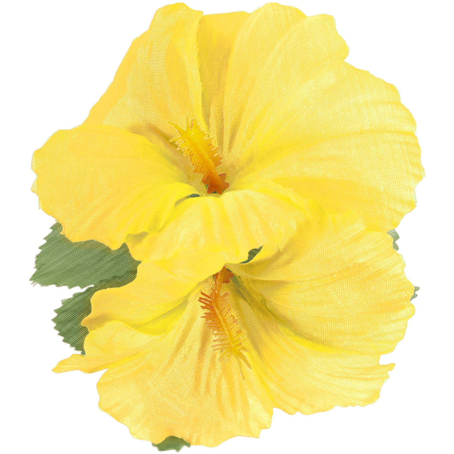 "HAARSPANGE MIT 2 GELBEN HIBISKUSBLUMEN" – Detailansicht