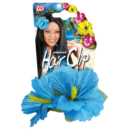 "HAARSPANGE MIT 2 HELLBLAUEN HIBISKUSBLUMEN" – Ansicht 3
