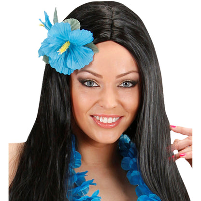 "HAARSPANGE MIT 2 HELLBLAUEN HIBISKUSBLUMEN" – Ansicht 5