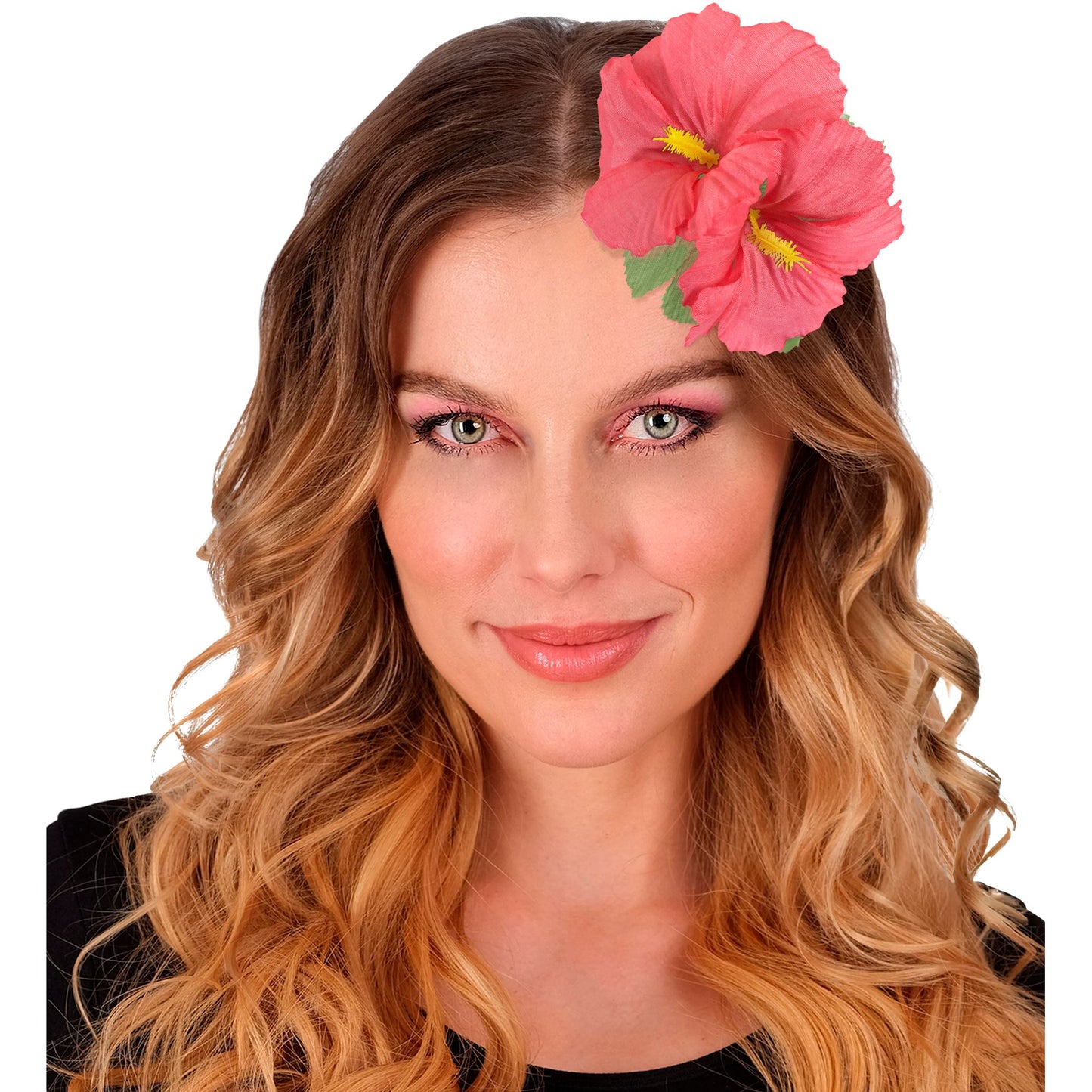 "HAARSPANGE MIT 2 ROSA HIBISKUSBLUMEN" – Ansicht 4
