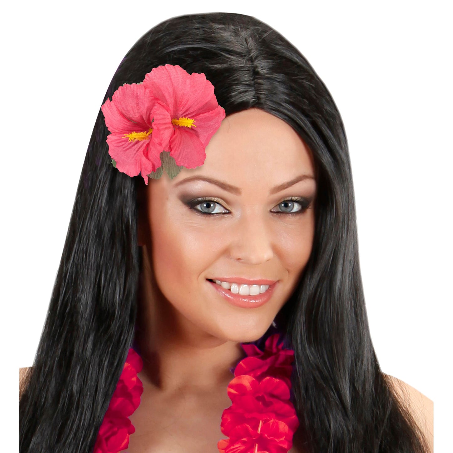 "HAARSPANGE MIT 2 ROSA HIBISKUSBLUMEN" – Ansicht 5