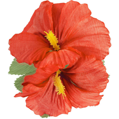"HAARSPANGE MIT 2 ROTEN HIBISKUSBLUMEN" – Detailansicht