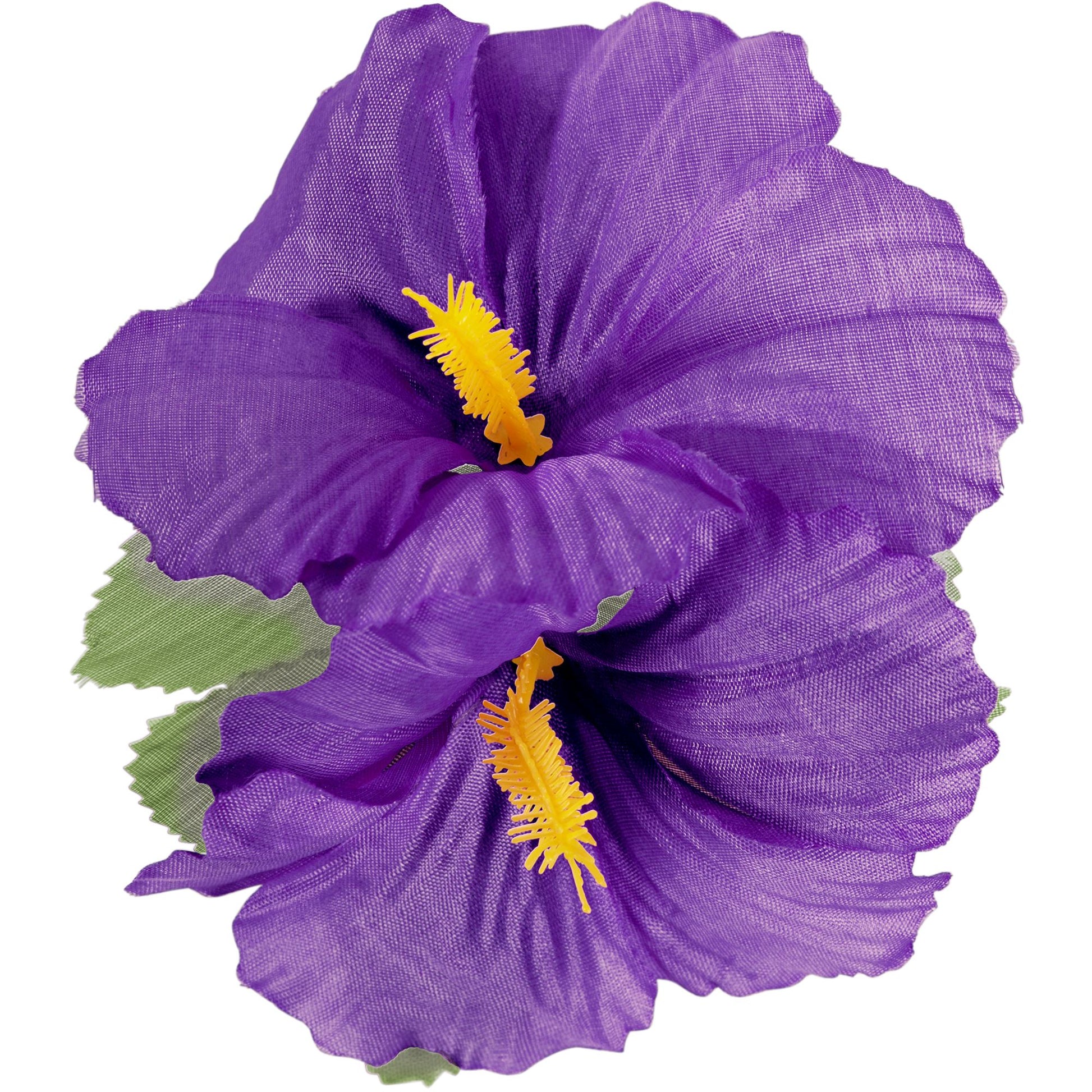"HAARSPANGE MIT 2 VIOLETTEN HIBISKUSBLUMEN" – Detailansicht