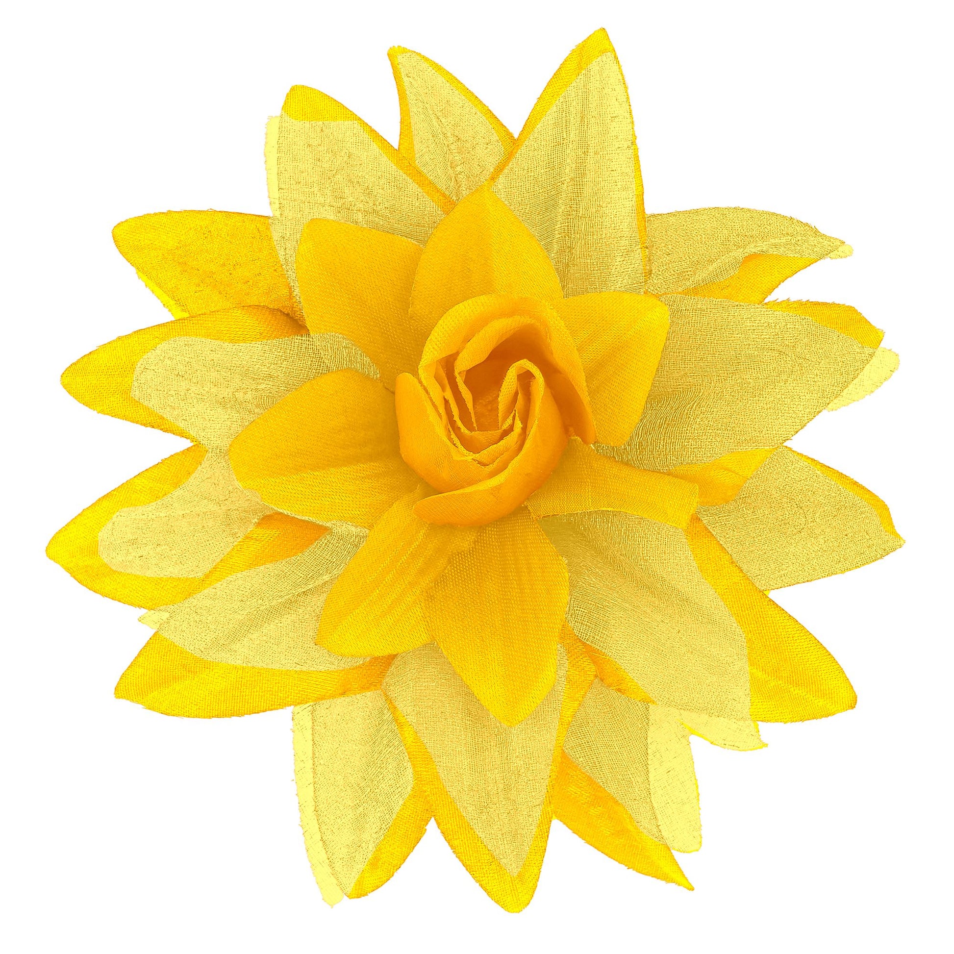 "HAARSPANGE MIT GELBER BLUME UND " – Vorderansicht
