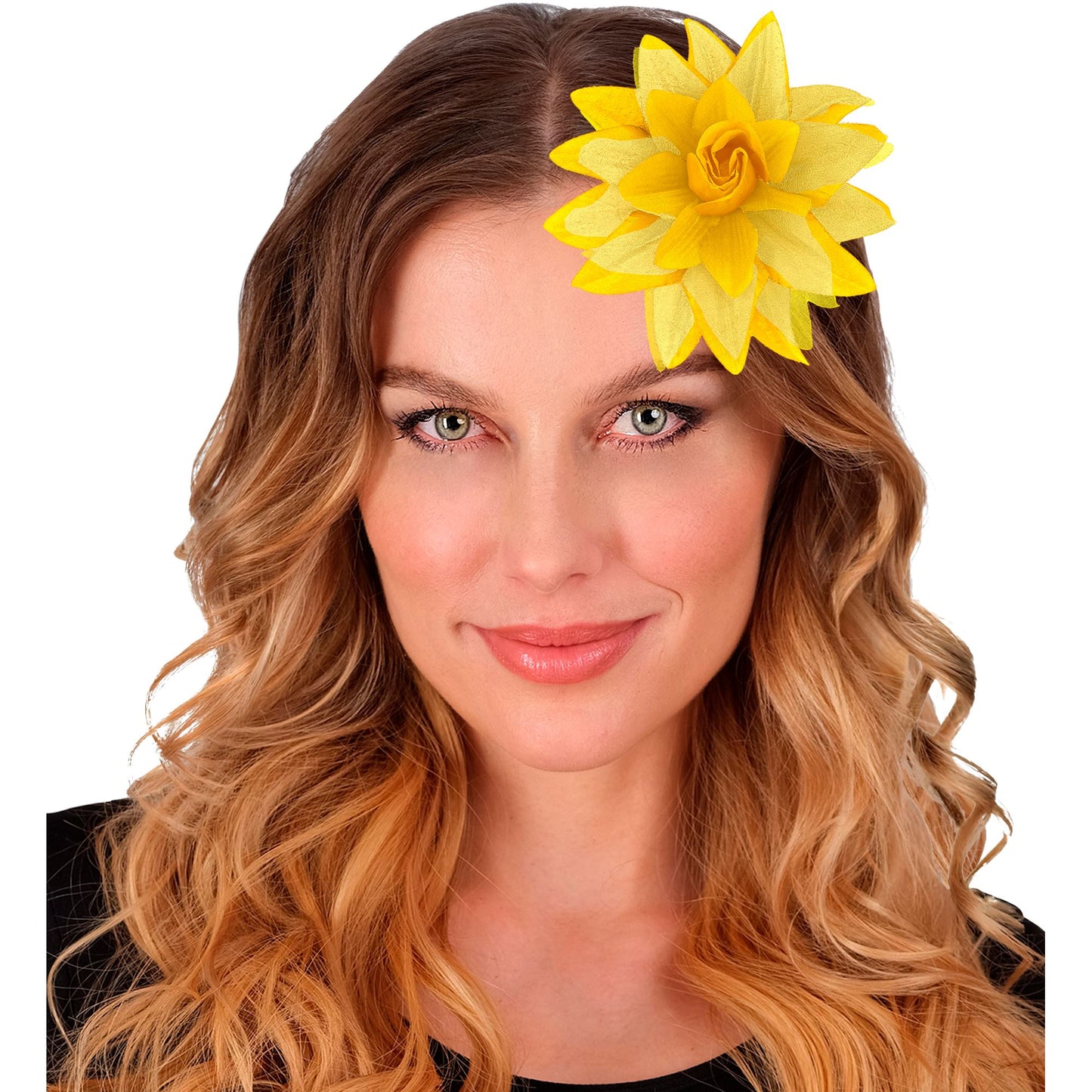 "HAARSPANGE MIT GELBER BLUME UND " – Ansicht 3