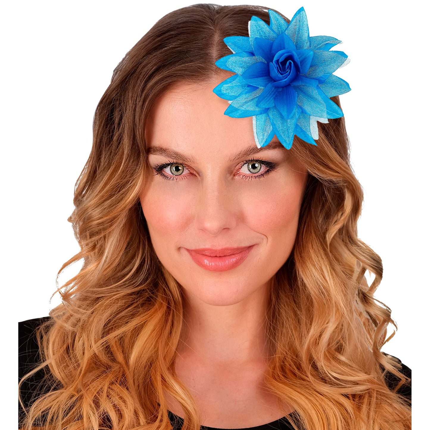 "HAARSPANGE MIT HELLBLAUER BLUME UND " – Ansicht 3