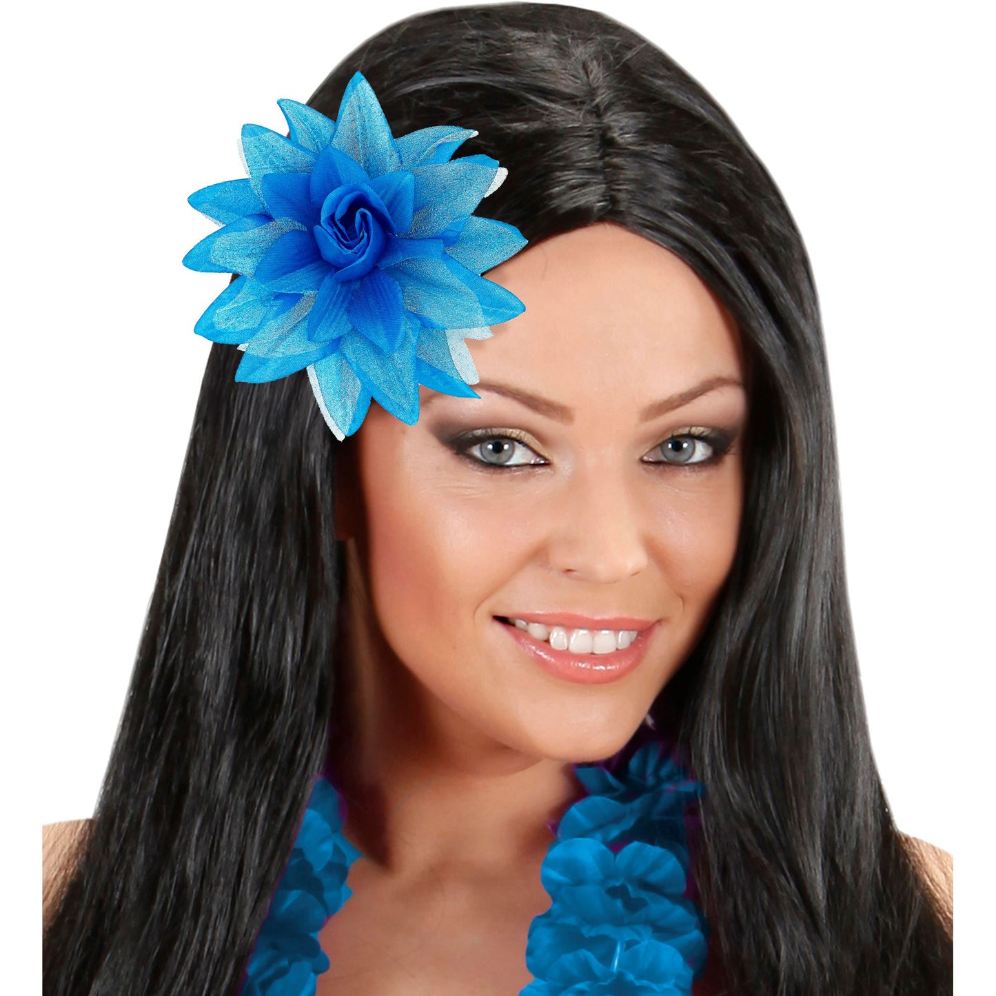 "HAARSPANGE MIT HELLBLAUER BLUME UND " – Ansicht 4