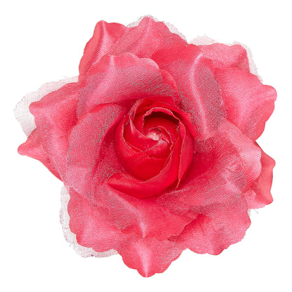 "HAARSPANGE MIT ROSA ROSE UND " – Vorderansicht