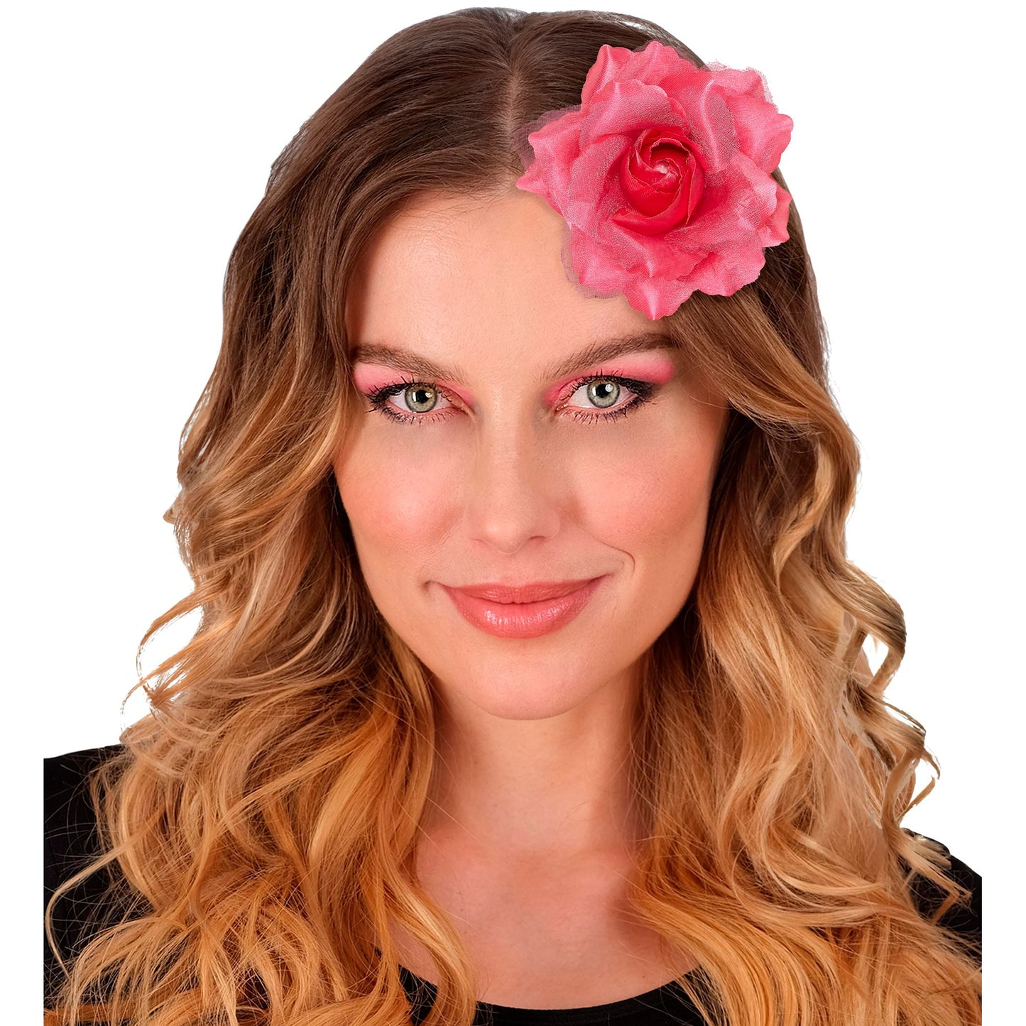 "HAARSPANGE MIT ROSA ROSE UND " – Ansicht 3