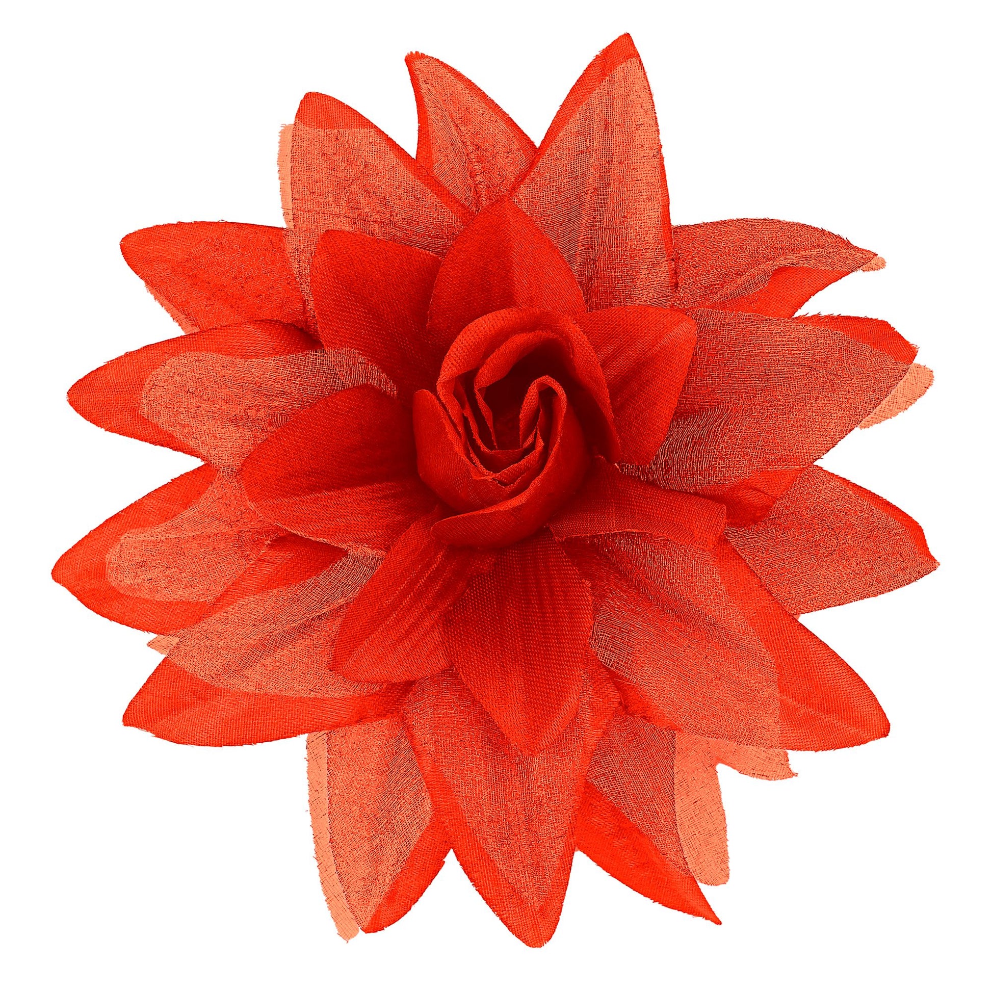 "HAARSPANGE MIT ROTER BLUME UND " – Vorderansicht