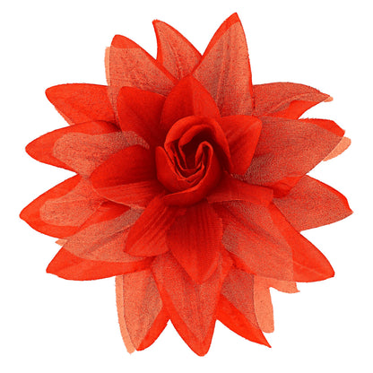 "HAARSPANGE MIT ROTER BLUME UND " – Vorderansicht