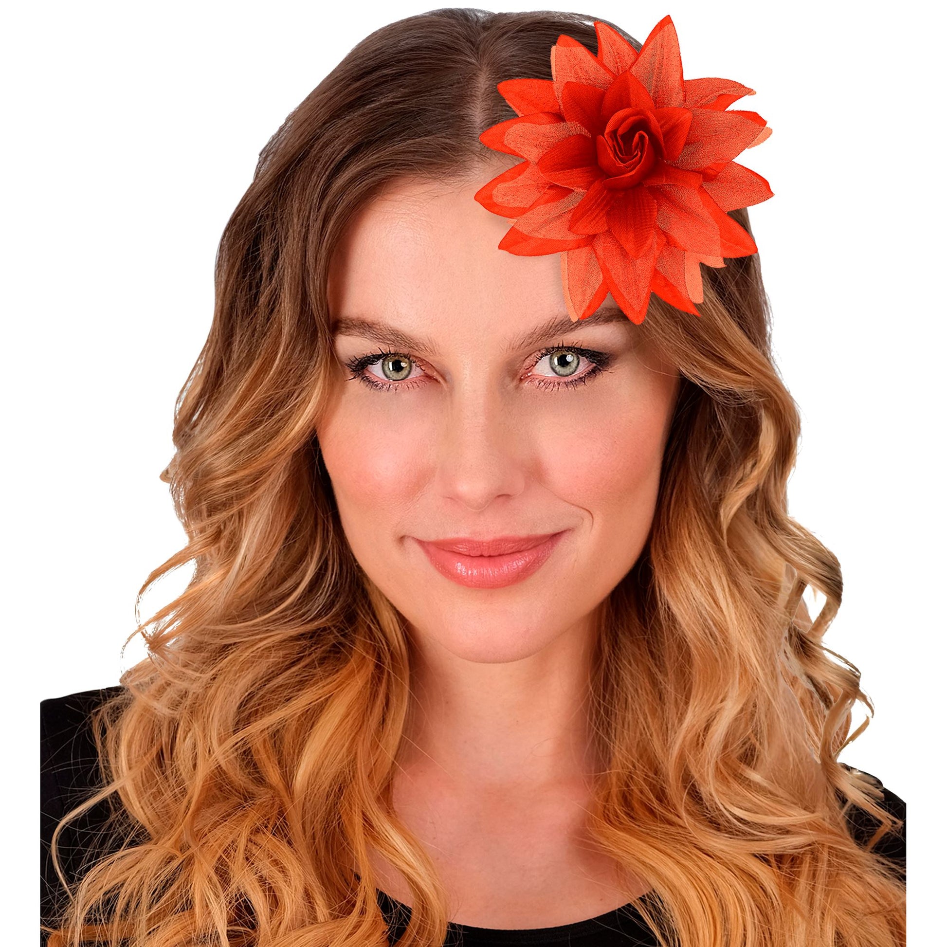 "HAARSPANGE MIT ROTER BLUME UND " – Ansicht 3