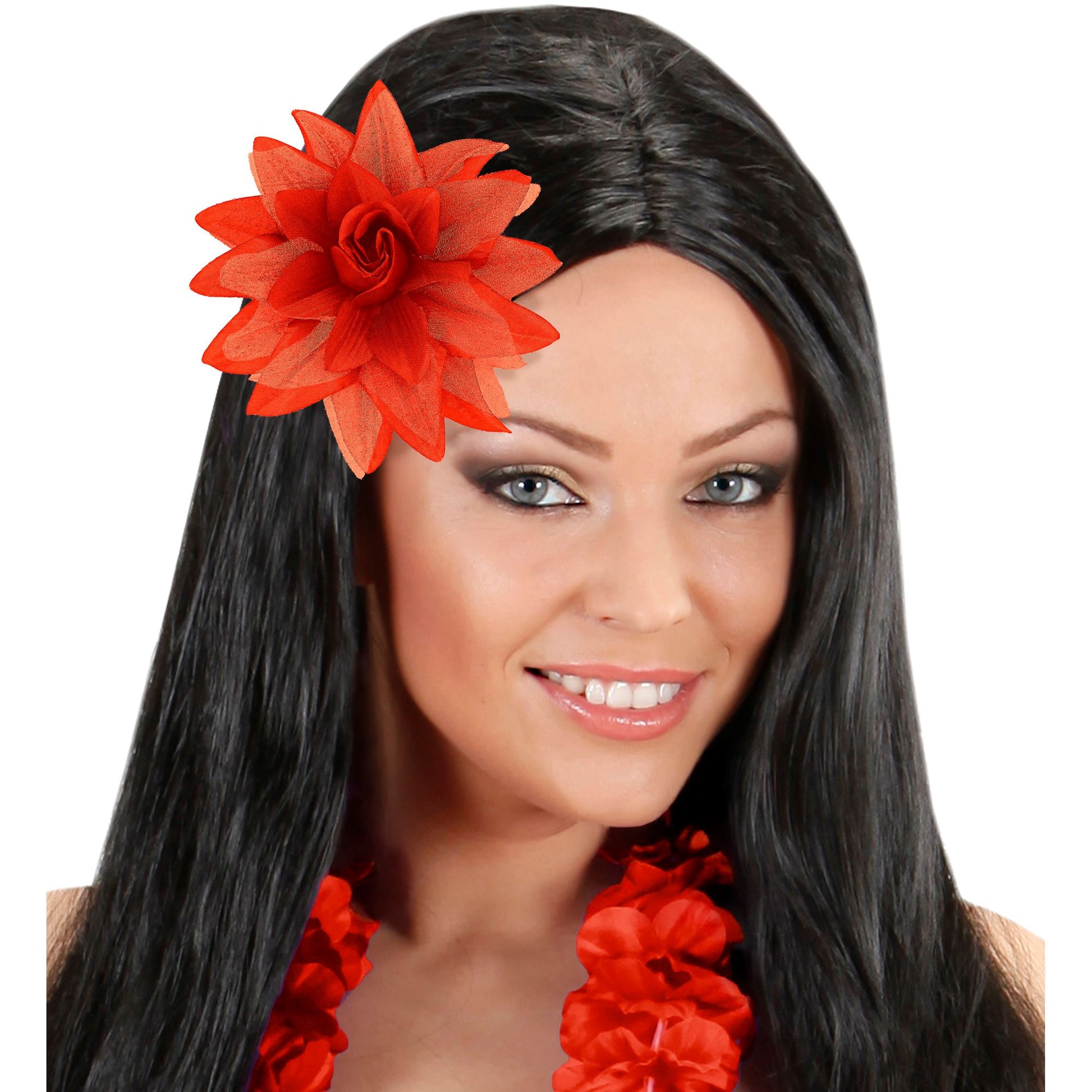 "HAARSPANGE MIT ROTER BLUME UND " – Ansicht 4