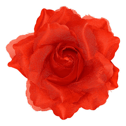 "HAARSPANGE MIT ROTER ROSE UND " – Vorderansicht