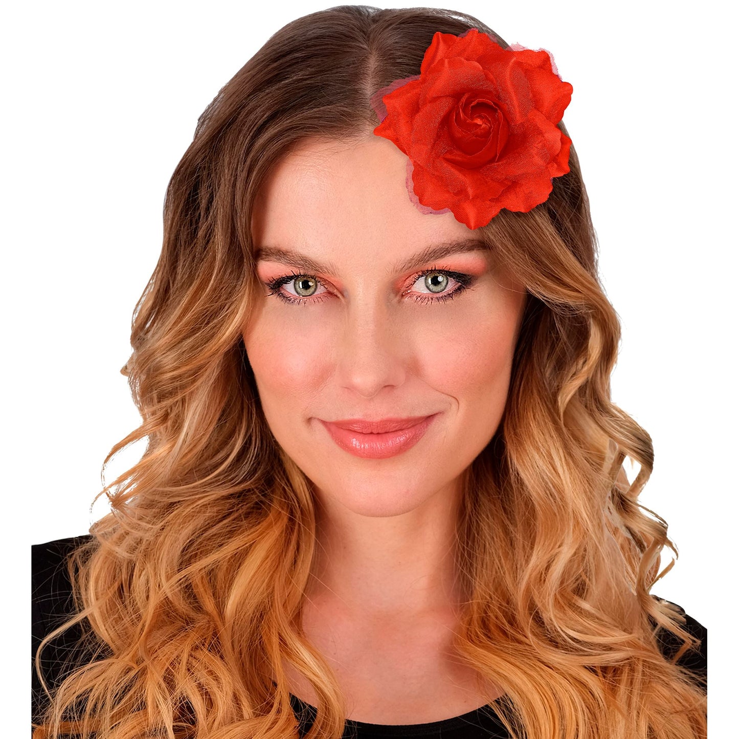 "HAARSPANGE MIT ROTER ROSE UND " – Ansicht 3