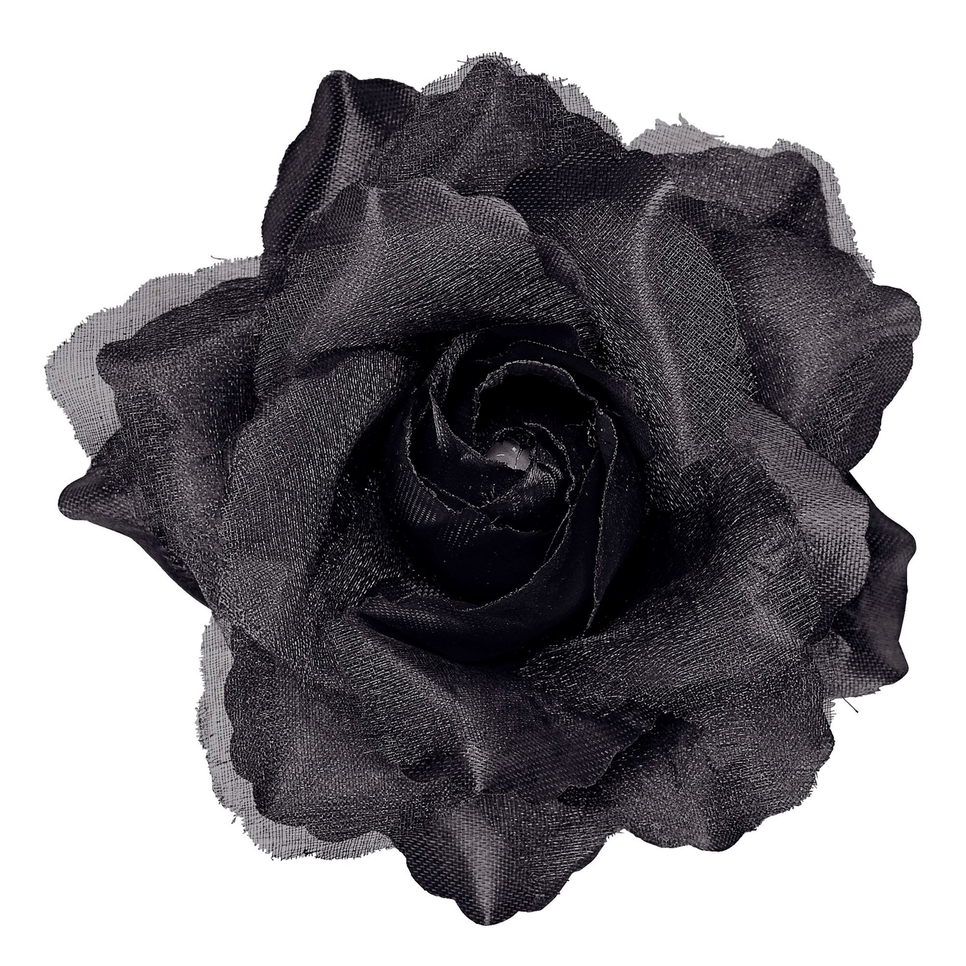 "HAARSPANGE MIT SCHWARZER ROSE UND " – Vorderansicht
