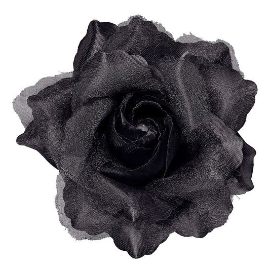 "HAARSPANGE MIT SCHWARZER ROSE UND " – Vorderansicht